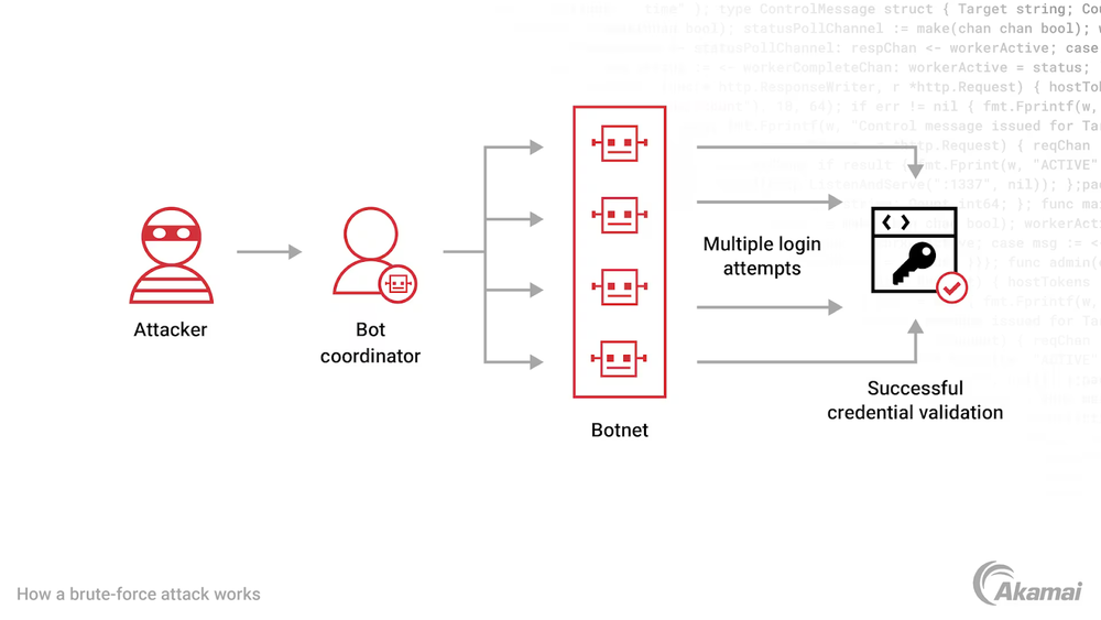 How attackers can use botnets in brute force attacks (Source : Spamhaus).  
