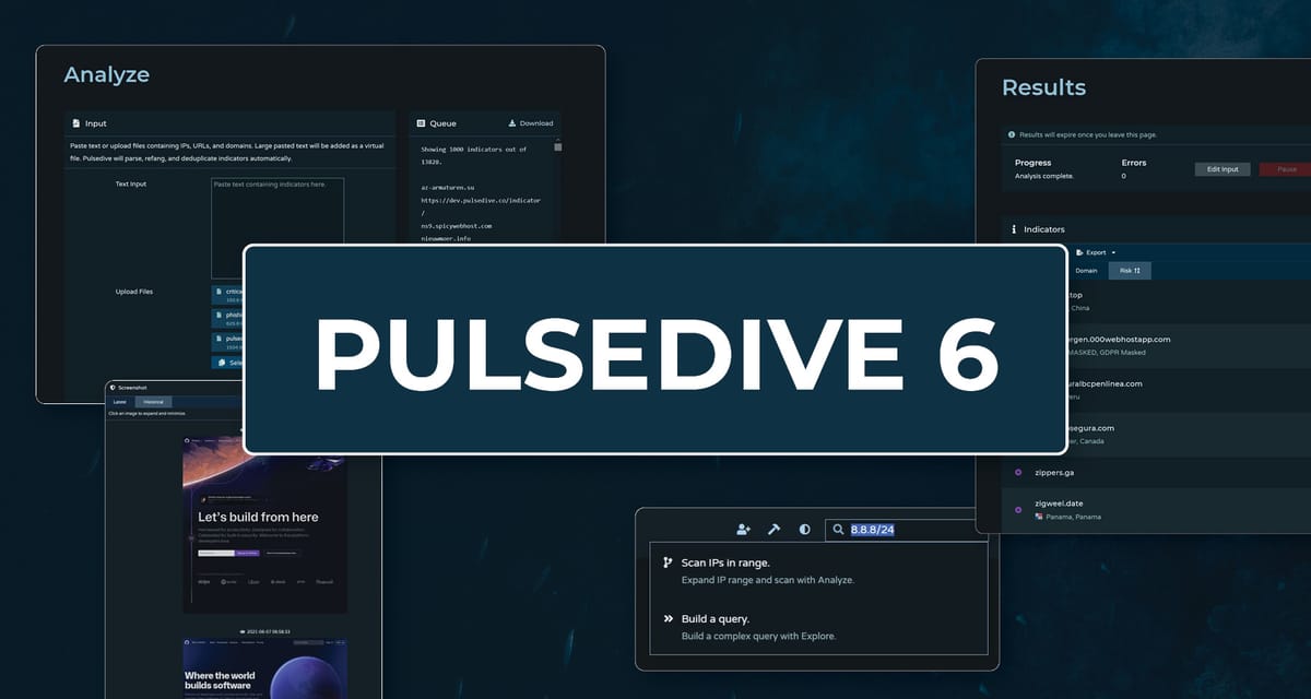 Blog | Announcing Pulsedive 6